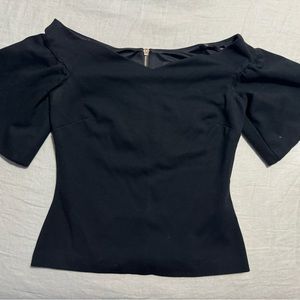 NWOT Ted Baker off shoulder black top in Size 1 (size US 2-4), Originally $198
